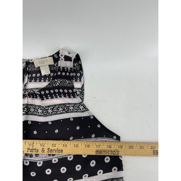 Ann Taylor Loft Women's Striped Floral Print Sleeveless Top Shirt Blouse Size M - Picture 9 of 12